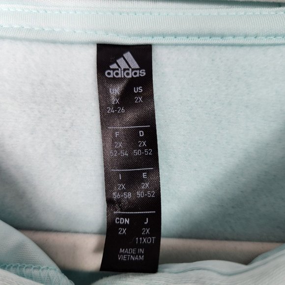 Adidas Womens Fleece‎ Hoodie Plus Size 2X Mint Green Polka Dot Graphic Logo  NWT - Picture 5 of 11